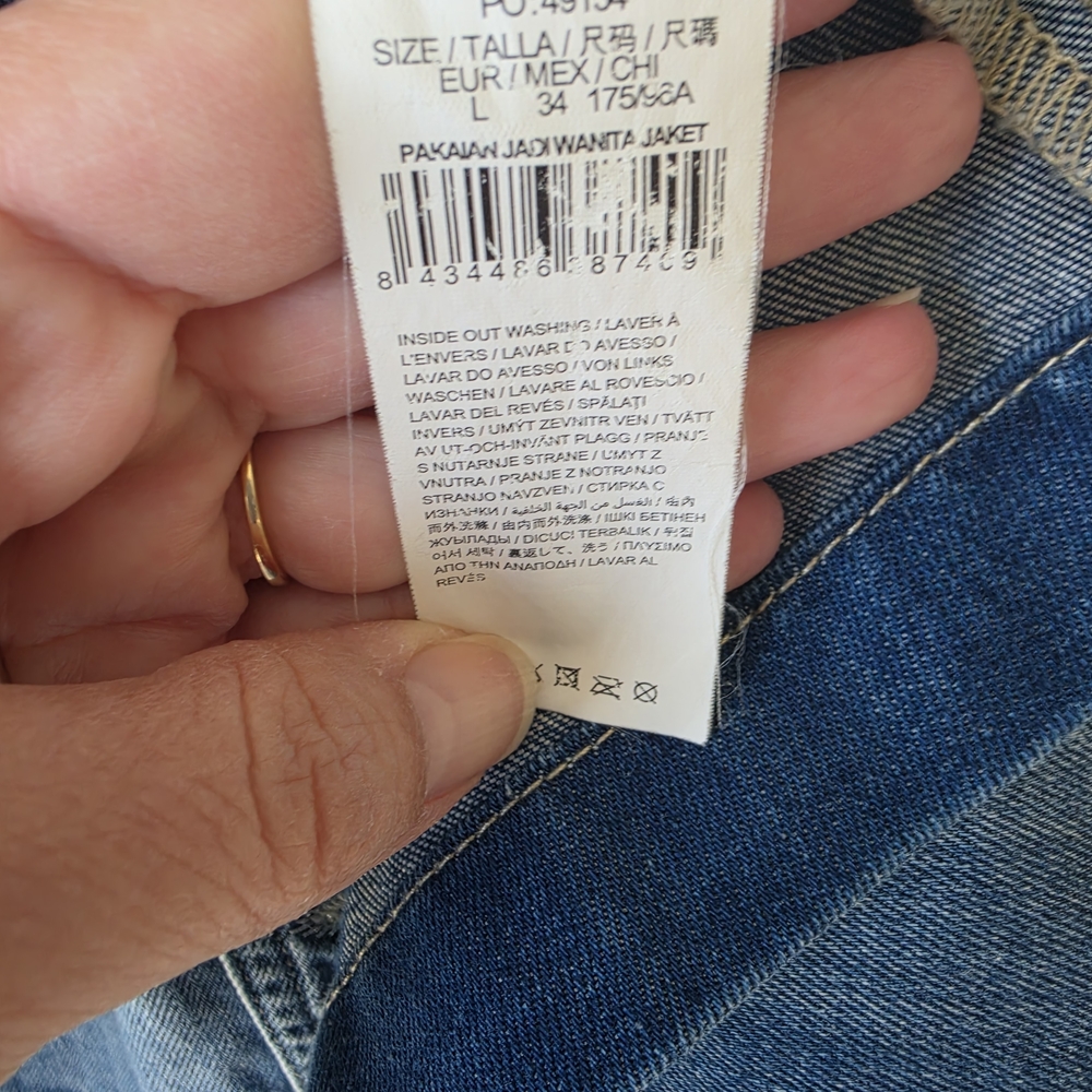 Desigual Patchwork Blue Denim Long Jean Jacket - Picture 4 of 16